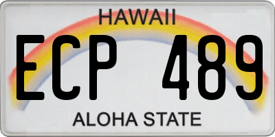 HI license plate ECP489