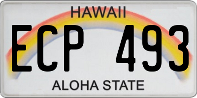 HI license plate ECP493
