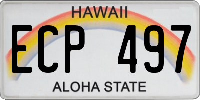 HI license plate ECP497