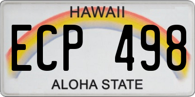 HI license plate ECP498