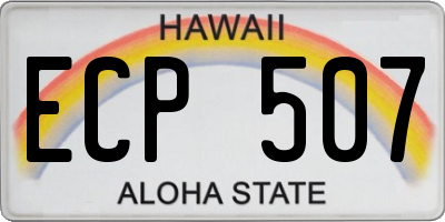 HI license plate ECP507