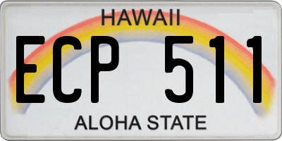 HI license plate ECP511