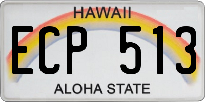 HI license plate ECP513