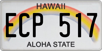 HI license plate ECP517