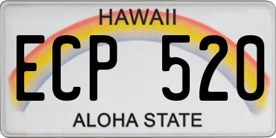 HI license plate ECP520