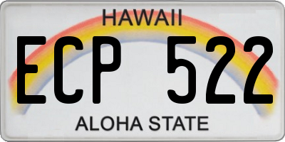HI license plate ECP522