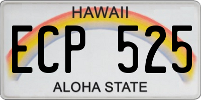 HI license plate ECP525