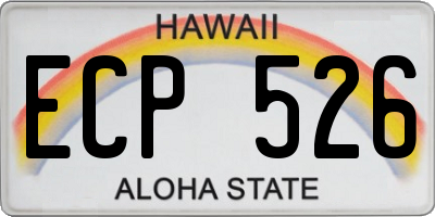 HI license plate ECP526