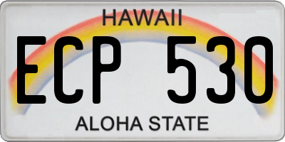 HI license plate ECP530