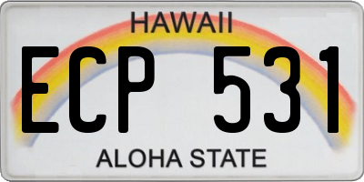 HI license plate ECP531