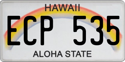 HI license plate ECP535