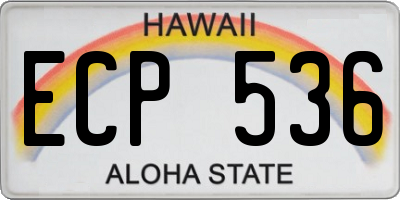 HI license plate ECP536