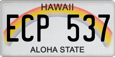 HI license plate ECP537