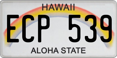 HI license plate ECP539