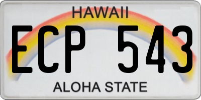 HI license plate ECP543