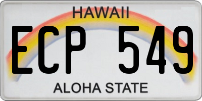 HI license plate ECP549