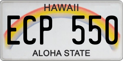 HI license plate ECP550