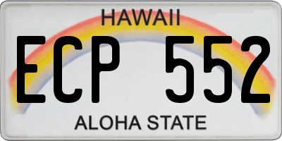 HI license plate ECP552