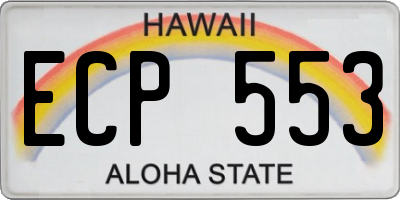 HI license plate ECP553