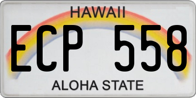 HI license plate ECP558