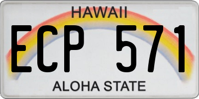 HI license plate ECP571