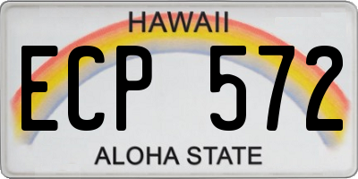 HI license plate ECP572
