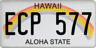 HI license plate ECP577