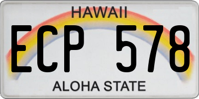 HI license plate ECP578