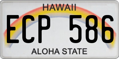 HI license plate ECP586