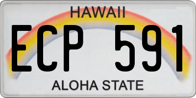 HI license plate ECP591