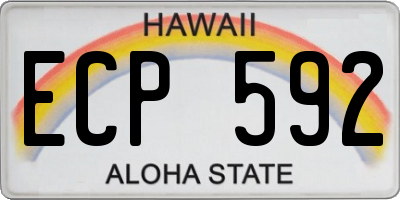 HI license plate ECP592