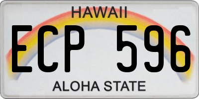 HI license plate ECP596