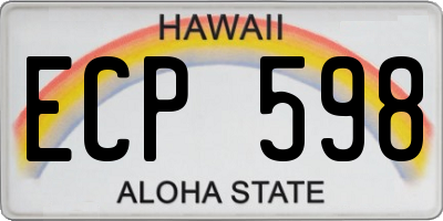 HI license plate ECP598