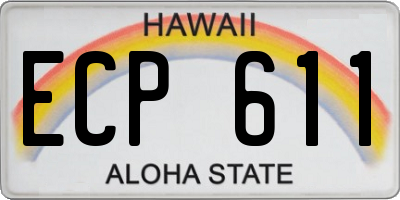 HI license plate ECP611