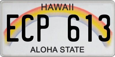 HI license plate ECP613