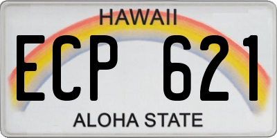 HI license plate ECP621
