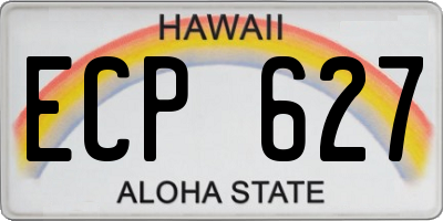 HI license plate ECP627