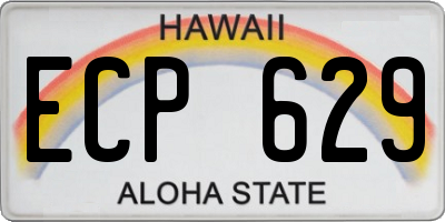 HI license plate ECP629