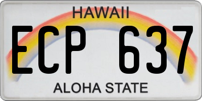 HI license plate ECP637