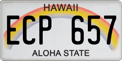 HI license plate ECP657
