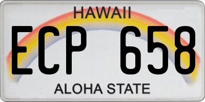 HI license plate ECP658