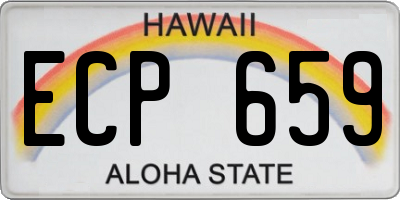 HI license plate ECP659