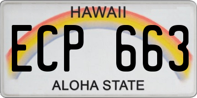 HI license plate ECP663