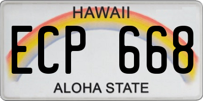 HI license plate ECP668