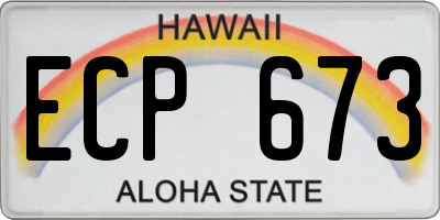 HI license plate ECP673