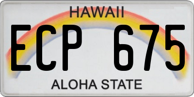 HI license plate ECP675