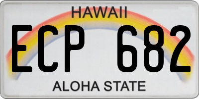HI license plate ECP682