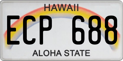 HI license plate ECP688