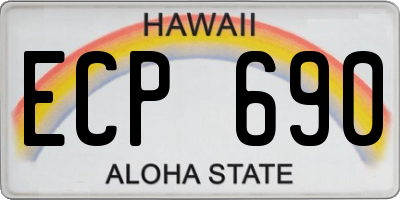 HI license plate ECP690