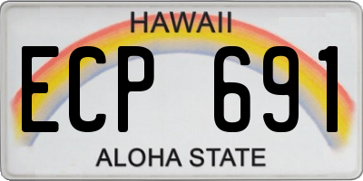 HI license plate ECP691